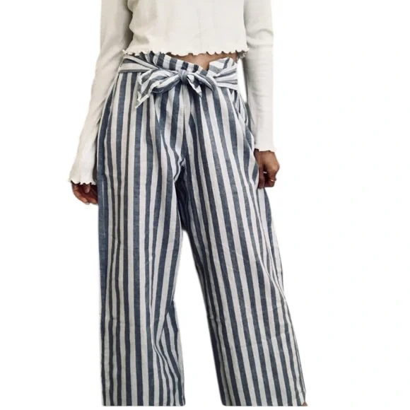 BEACHLUNCHLOUNGE SIZE LG LINNEN AND COTTEN STRIPED PANTS - Picture 4 of 9